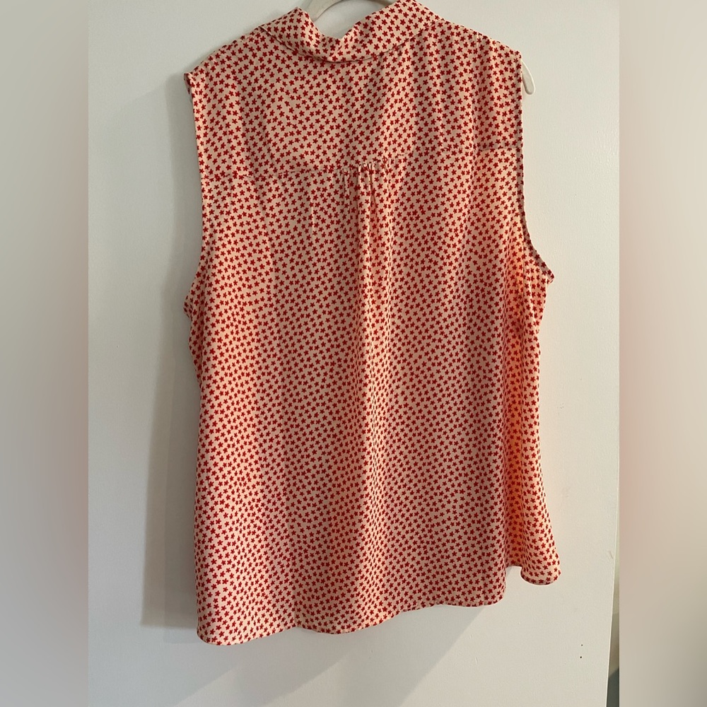 CAbi Red Floral V-Neck Blouse with Button Front - Picture 6 of 6